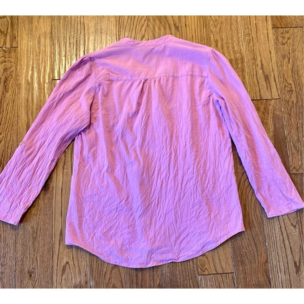 Appleseed’s cotton pink pleat front popover blouse medium - Picture 9 of 9